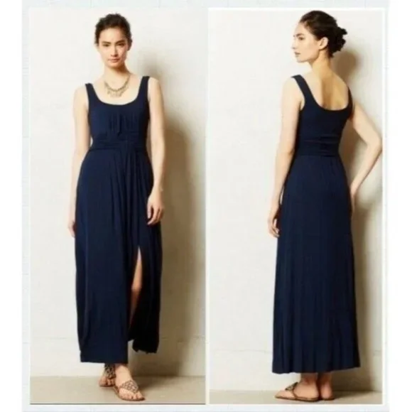 Bailey 44 | Dresses | Bailey 44 Anthropologie Paradigm Basket Weave Navy Maxi  Dress Sp | Poshmark